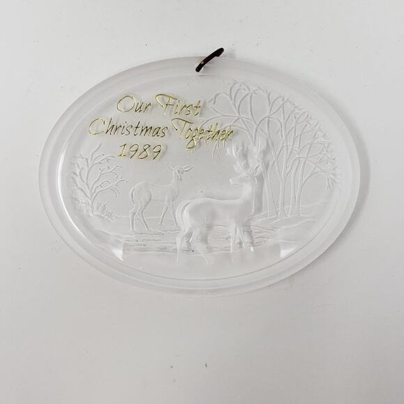 1989 Hallmark First Christmas Together Acrylic Holiday Ornament - Picture 2 of 5